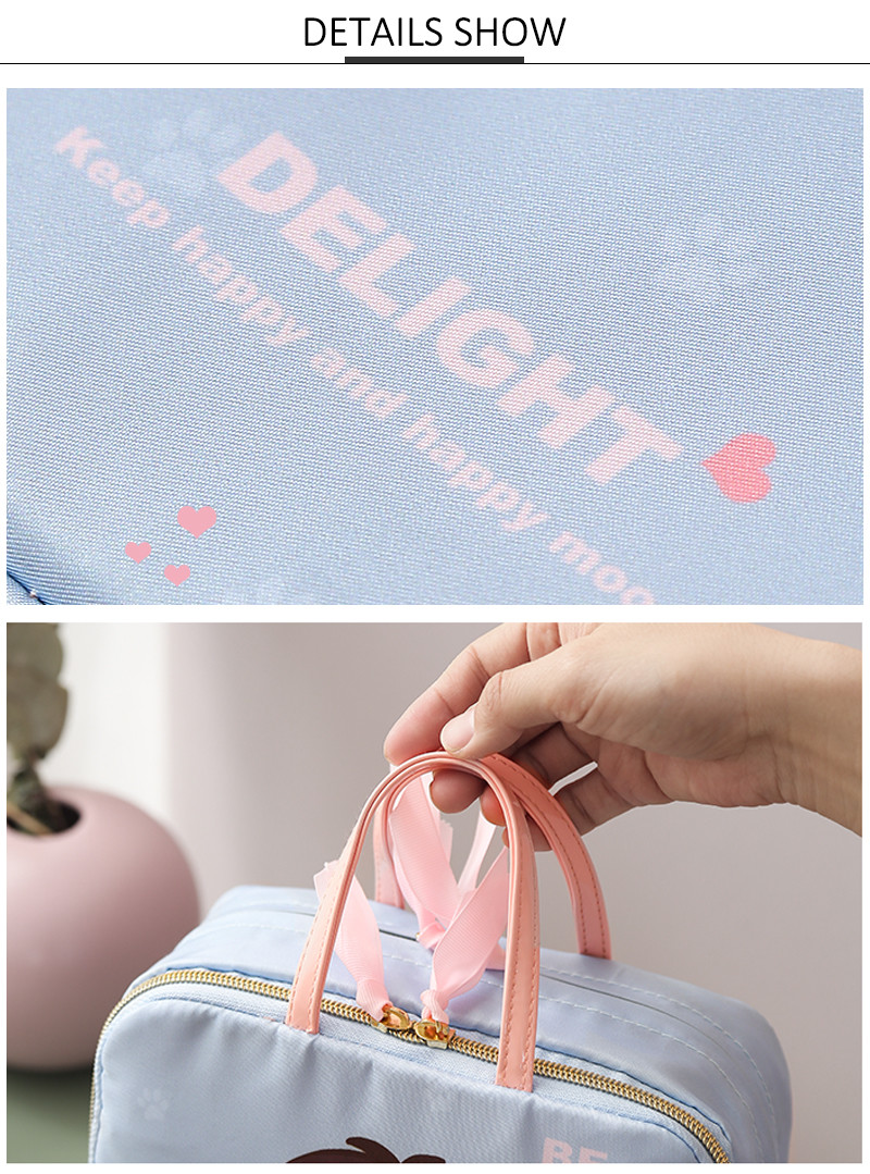Zipper Closure Cartoon Polyester Travel Toiletry Organizer