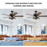 52Inch Crystal Cooling Air Ceiling Fan Light