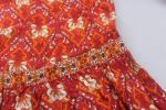 Red Printed Ladies Plus Size Dresses With Long Sleeve Plus Size Short Skirt