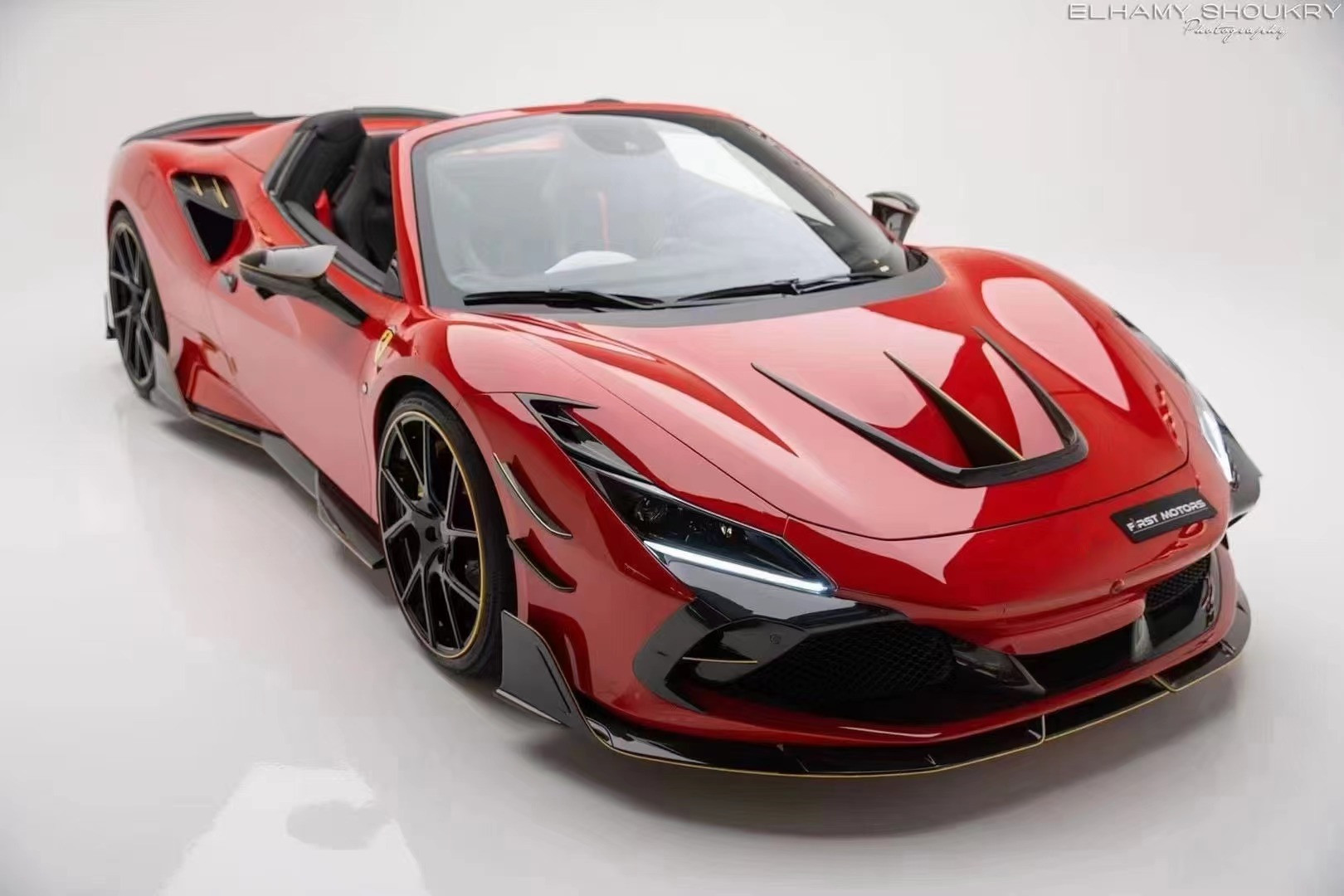Auto Parts for Ferrari F8 Carbon Fiber Body Kit F8 Upgrade MSY Style Front Shovel Diffuser Spoiler Side Skirt Body Kit
