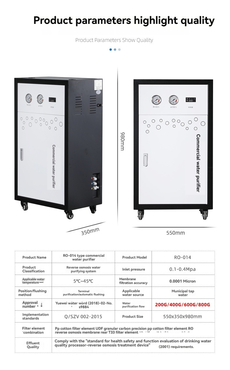 Commercial RO Water Treatment System Groundwater Well Drinking Water