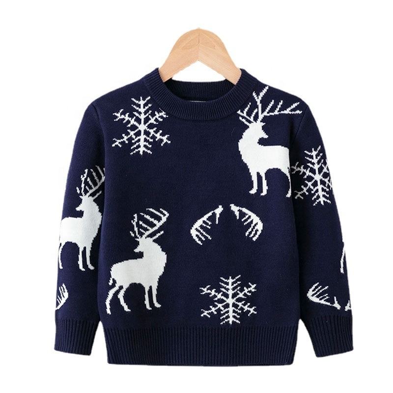 Kids Sweater Winter Autumn Girls Boys Clothing Baby Knitwear Pullover Kids Print Warm Christmas Sweaters