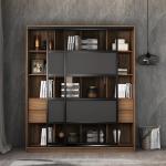120cm To 240cm High Wooden Office Bookshelf Melamine Wood Furniture For Home