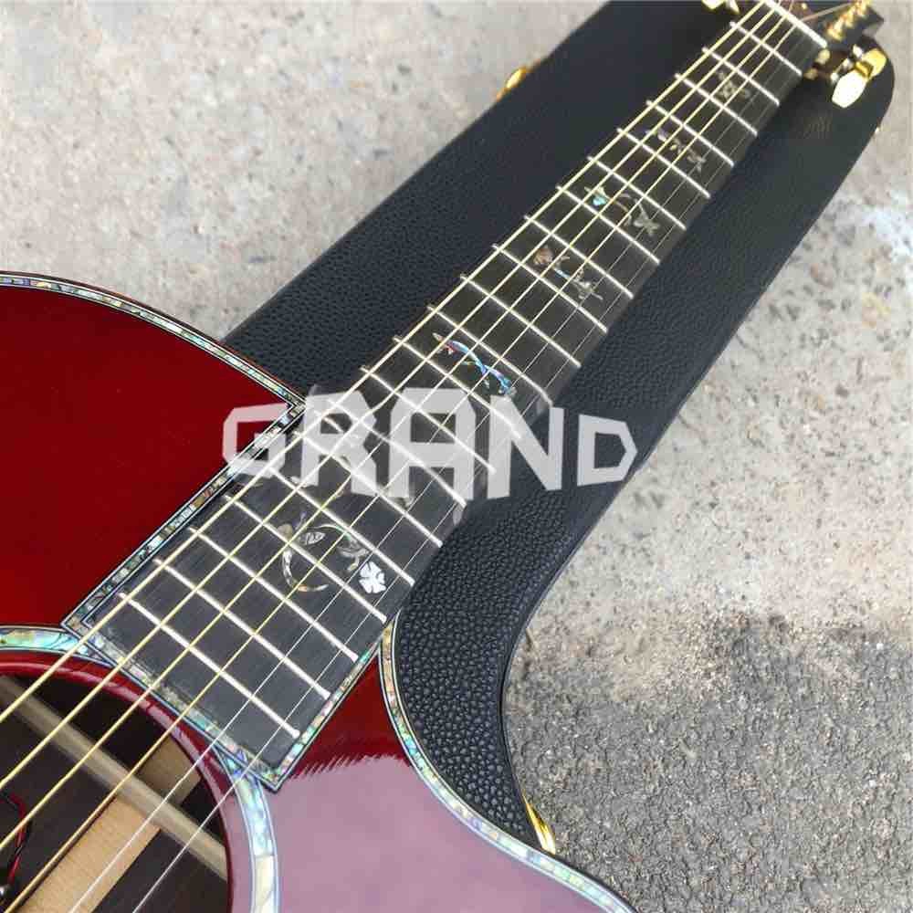 Real abalone sunburst 916 classic acoustic guitar,Solid Spruce top,Ebony fingerboard