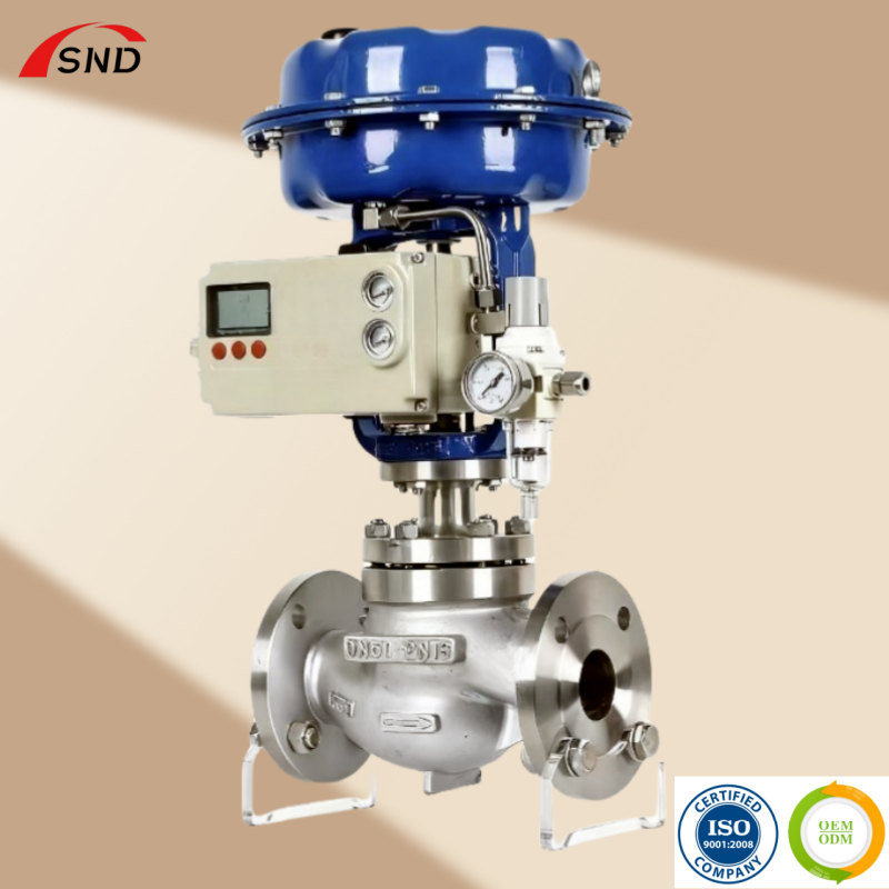 Intelligent Diaphragm Globe Control Valve Pneumatic Flanged Connection
