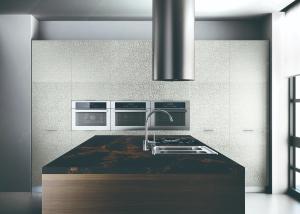 China Multiple Color Kitchen Island Quartz Countertop And Backsplash Easy Maintain factory