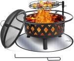 Outdoor Stainless Steel Fire Pit BBQ Grill Mesh Spark Screen Over Log Grate