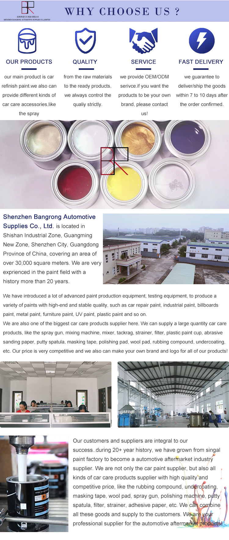 Good Adhesion Fast Dry High Durable Gloss Auto Refinish Paint