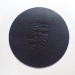 Black Label Logo Embossed Leather Patches For Jeans / Clothes