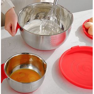304 Stainless Steel Mixing Bowl with ABS Lid 1200ml-4500ml