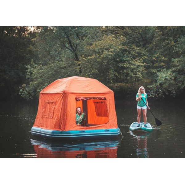 China Orange / Blue Inflatable Shoal Floating Tent / Portable Beach Pop Up Tent factory