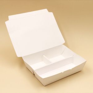 Kraft Paper Biodegradable Takeaway Containers Disposable With Compartment