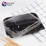 School Japanese Lunch Box Plastic 5 Compartment Food Containers Black Storage