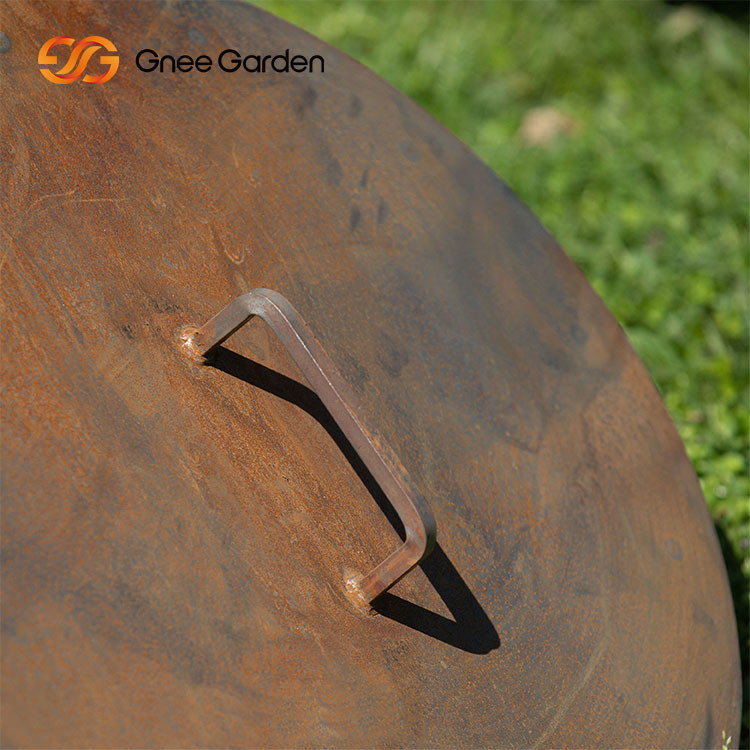 Outdoor Garden Campfire Wood Burning Corten Steel Metal Fire Bowl Round Rustic Fire Pit
