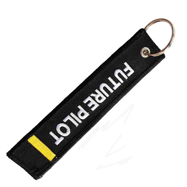 China Custom Pilot Keychain - Embroidered 'FUTURE PILOT' Design | Anti-Tarnish Metal Ring & UV-Resistant Threads | Military-Inspired Gifts factory