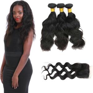 China 20 Inch Malaysian Curly Hair Bundles With Closure Natural Wave CE Certification factory