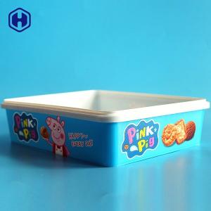 China Hot Filling Customize IML Box Round Cookies Plastic Packaging SGS FDA QS factory