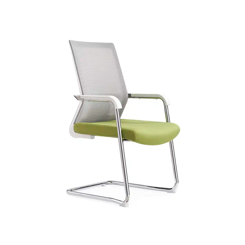 Red Ergonomic Mesh Arched Feet Guest Manager Office Chair For Office