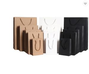 China Custom Takeaway Paper Bags Or Food Delivery Black White Brown factory