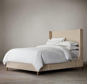 China chesterfield high back designer french style antique king upholstered linen velvet fabric wooden bed beds headboard factory