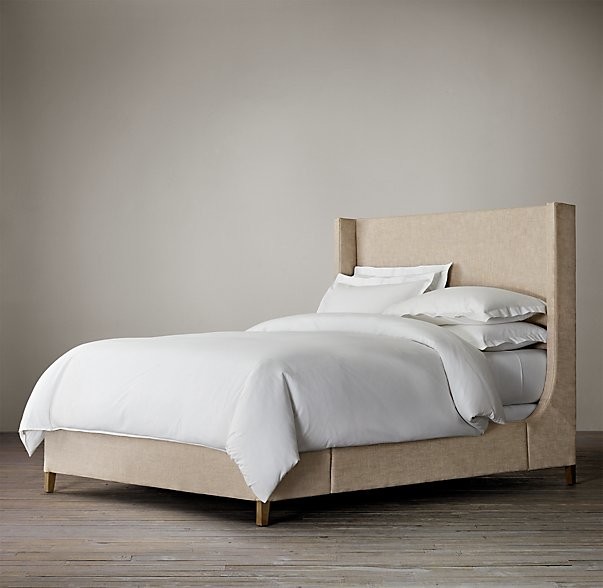 chesterfield high back designer french style antique king upholstered linen velvet fabric wooden bed beds headboard