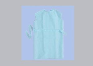 China Elastic / Knitted Cuff Disposable Safety Coveralls Medical Gown With V Collar And Pockets factory