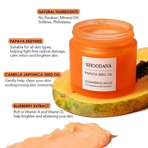Private Label 100% Natural Papaya Skin Care Deep Cleanse Makeup Remover Cream Pure and Effective Cleansing Balm