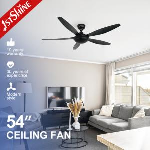 China 54 Inches 1stshine Black Plastic Ceiling Fan with Remote Control and Air Cooling Fan factory