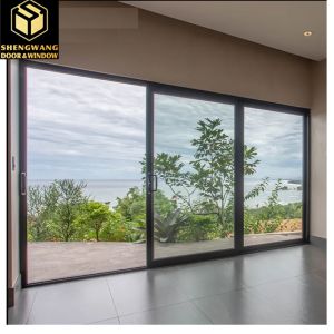Villa Push Pull Curtain Wall Window Transparent Aluminium Window With Sliding Frame