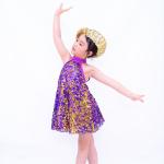 Adult Jazz Dance Wear Full Sequin Halter Neck Dress With Matching Hat