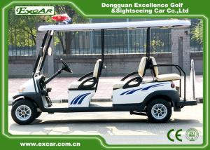 China White Color 6 Person Electric Patrol Car With Knock - Down Caution Light factory