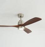 LED Ceiling Fan Metal Body Solid Wood Blades OEM Color Dimmable LED Lighting