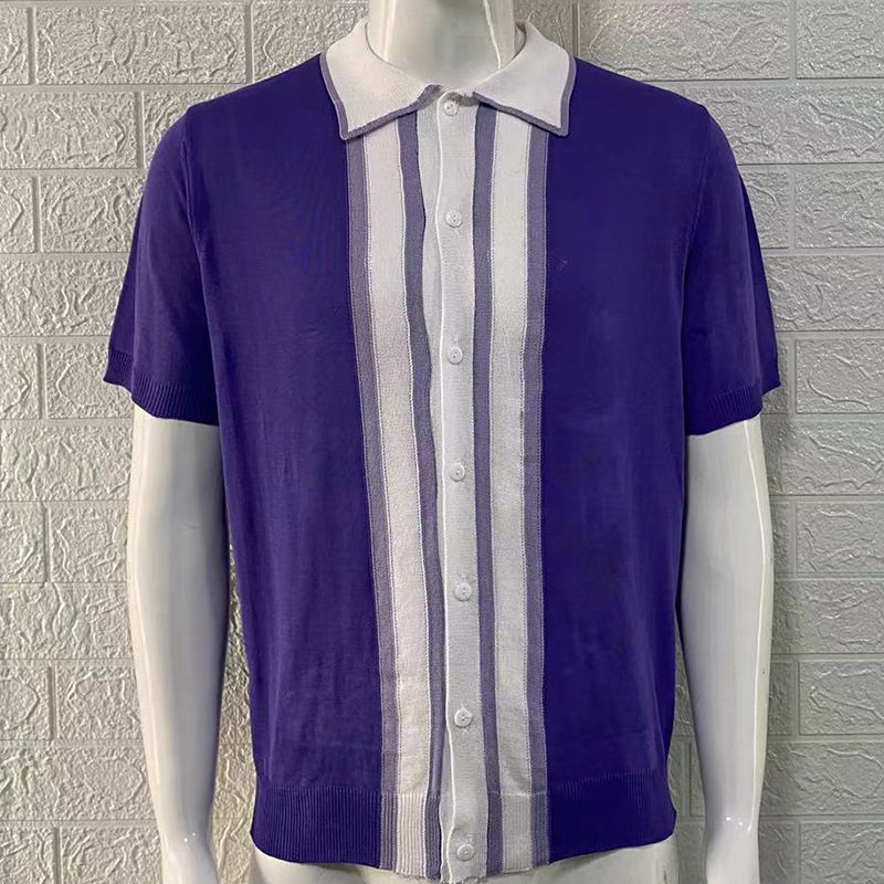 2023 Summer Men's Slim Short Sleeve Lapel Color POLO Sweater with Customize Fabric Type