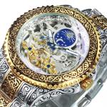 Alloy Automatic Watch For Men Mechanical Skeleton 30m Waterproof