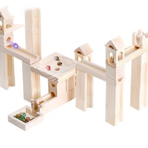 China OEM Children'S Educational Wooden Marble Track Building Blocks ISO9001 factory