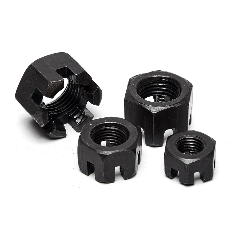 Directly Sells Black M2-M30 Slotted Nut DIN935 Hexagonal Blossom Nut in Various Sizes
