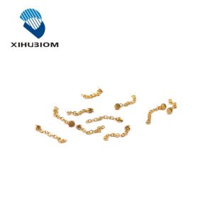 Class II Orthodontic Accessories Round Mesh Base Lingual Button With Chain