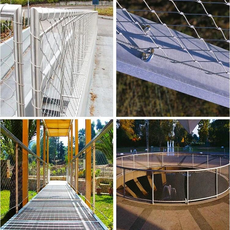 30*30mm Flexible Strong Stainless Steel Rope Mesh For Safety Fencing