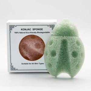 China Facial Cleanser 100% Natural Green Tea Konjac Sponge for Facial Cleansing factory