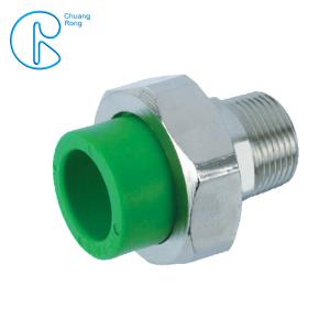 China Green Plastic PPR pipe fitting Male Reducing Coupling with union factory