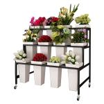 Factory Customized Color Size 3-Layer Stepped Plastic Square Bucket Florist
