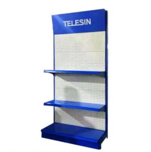 China Supermarket shelves gondola silk screen logo custom display rack factory