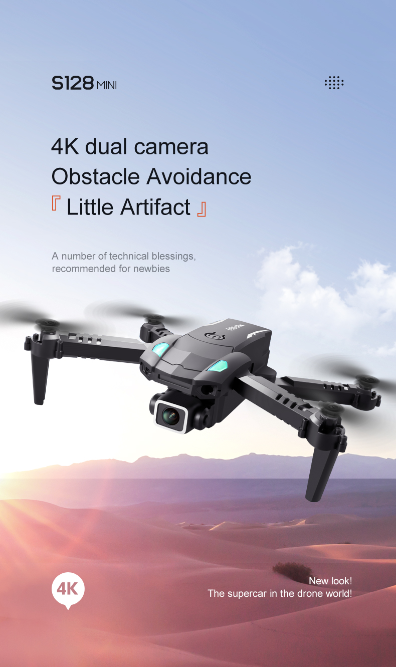 Maximum Flight Time S128 Mini Drone Portable 4k Dual Camera Obstacle Avoidance Take Off Landing Wifi Rc Drone