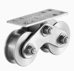 V Groove Double Wheels 304 Stainless Steel Pulley Wheel for Heavy Duty Gate