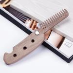 Anti Static Sandalwood Foldable Beard Comb Folding Mustache Comb