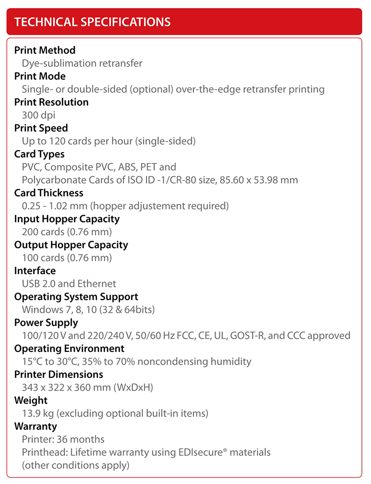 200 Card Capacity Matica EDIsecure XID8300 PVC Card Printer for Smart Business Cards