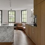 Manufacturer Customized Modern Flat Panel Modern Designs Wood Veneer Kitchen