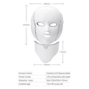 China PDT Photon Light LED Face Mask Facial And Neck Skin Beauty Therapy 7 Colors factory