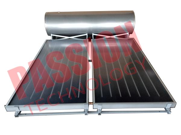Freestanding Flat Plate Solar Water Heater , Solar Hot Water System With 2