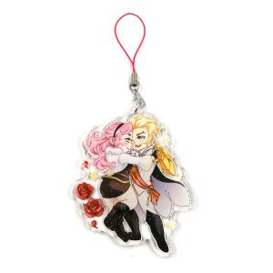 China Custom anime acrylic keychain printed acrylic phone charm keychain with glitter epoxy factory